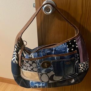Y2K patchwork coach hobo bag - large